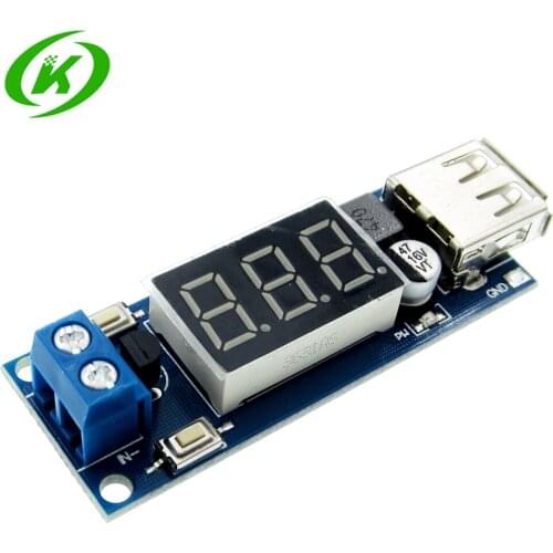 10pcs Automatic Protection! DC 4.5-40V To 5V 2A USB Charger LED Step-down Buck Converter Voltmeter Module Low Power