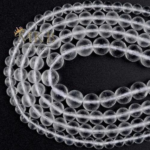 White Glass Crystal Dull Polished Round Loose Beads For Jewelry Making 6 8 10mm Handmade Beads Bracelet Necklace Accessories 15"