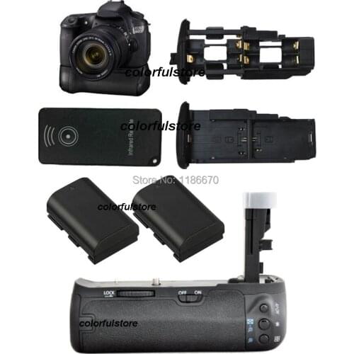 FREE SHIP+TRACK Battery Hand Handle Grip Pack Vertical Shutter For Canon EOS 60D SLR Camera replace of BG-E9+2 x LP-E6+IR Remote