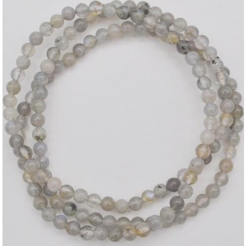 4MM Labradorite Beads Bracelet Bangle Necklace Stretch 22 Inch Jewelry G740