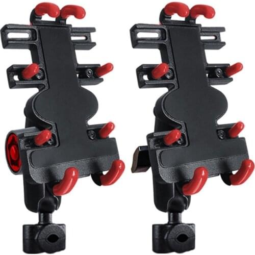 Aluminum Alloy Motorcycle Phone Mount - Cell Phone Universal Bike Thin Tube Mount Clamp, Scooter Phone Clip