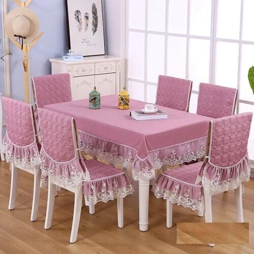 European Style Living Room Decor Table Cloth Anti-Slip Chair Cover Thicken Soft Chair Cushion Dustproof Table Cover Tablecloths