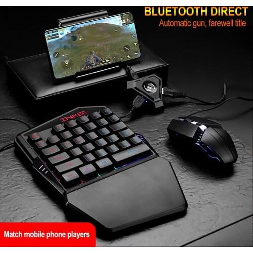 HXSJ Bluetooth 4.1 P5 Converter V100 Keyboard S100 Mouse Set for PUBG Game