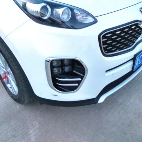 JY ABS Front Fog Lamp Cover Trim Car Styling Accessories Sticker For Kia Sportage QL 2015 -2018