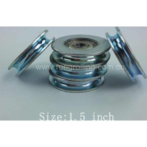 1.5 inch wheel of steel rope with bearing(diameter 40mm,thickness 8mm,groove "U") 6pcs/lot