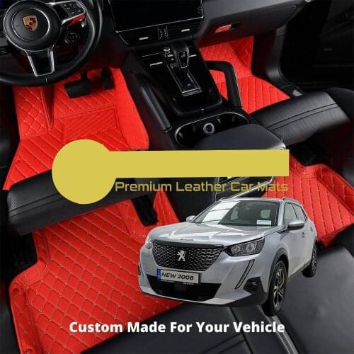 High quality Leather Car Floor mats For Peugeot 2008 2020 Carpets Rugs Pads Accessories