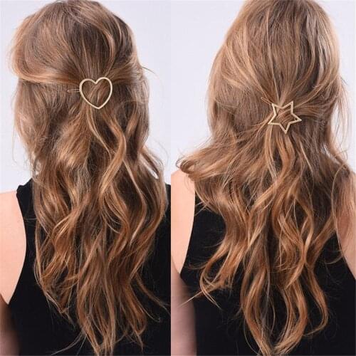Fashion Women Girls Star Heart Hair Clip Delicate Hairpin Hair Decoration Jewelry Hair Clips Hair Accessories