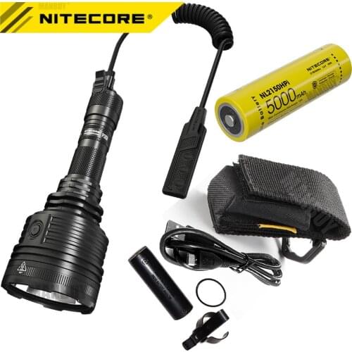 NITECORE P30i +NL2150HPi 5000mAh 21700 Rechargeable Battery+ RSW2i Remote 2000 Lumen CREE LED Outdoor Search Tactical Flashlight