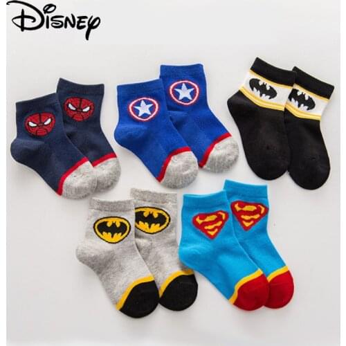 Disney Fashion Pure Cotton Breathable Summer Socks for Boys and Girls Simple Cute Cartoon American Heroes Avengers Socks