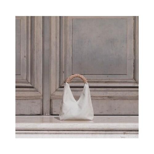 NEW Casual Canvas Bag Women Portable Tote Shoulder Crossbody Shopping Bags Multifunction Reusable Canvas Genuine Leather Weaving