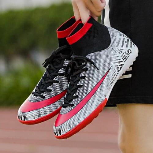 Soccer Shoes Men Football Boots Outdoor High Top Sneakers Kids Football Shoes Training Competition Professional Sports Shoes