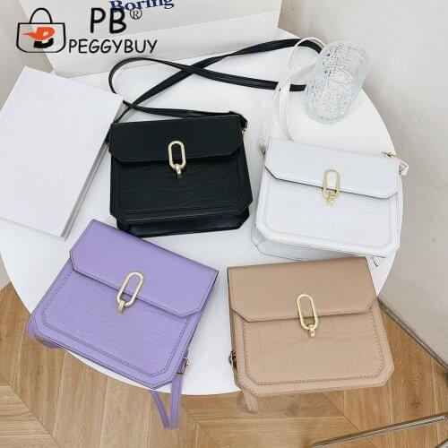 New Womens Fashion Leather Handbags Women PU Stone Pattern Crossbody Bag Vintage Ladies Solid Color Flap Handbags