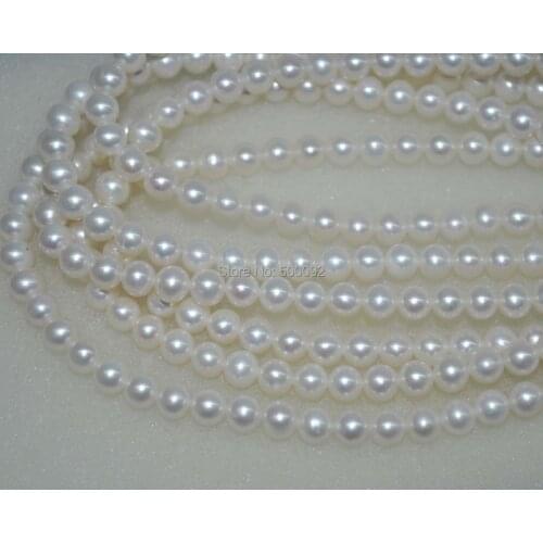 Stuuing wholesale pearl strand 6.5-7mm near round white freshwater cultured pearl