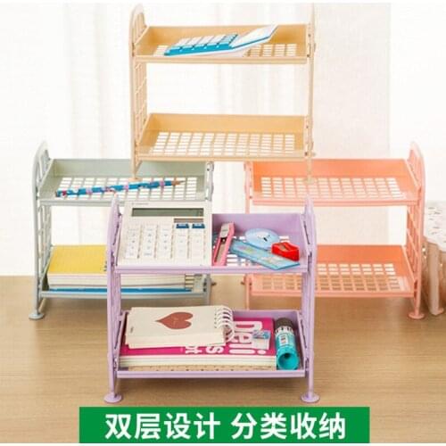Girl Heart Storage Finish Dormitory Bathroom Double-layer Storage Box Desktop Storage Holders Racks Shelf for Cosmetics