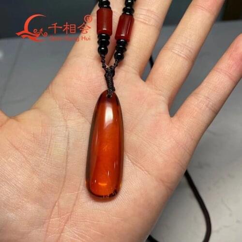 126.85ct 22*52mm sythetic lab created sapphire padparadscha orange color corudnum pendant necklace jewelry