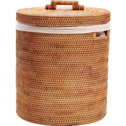 Rattan Laundry Bucket Hand Made Dirty Clothes Storage Toys Storage large kids Laundry Basket Organizer Interior Household Items