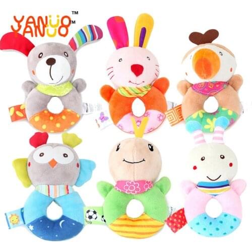 Plush Toy Rattle Infant Educational for Baby Cartoon Plush Doll Baby Toy Rattle Soothing Puzzle Baby Toy O-design Baby 0-3 Year