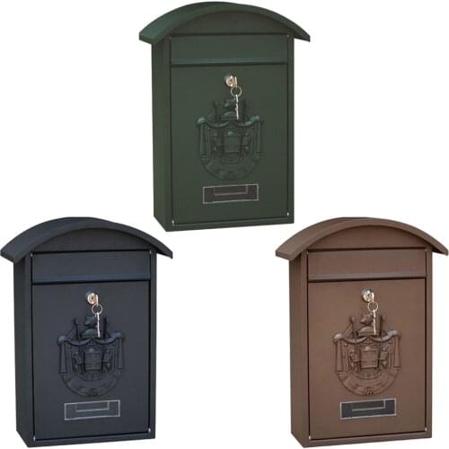 Mailbox Secure Mail Box Top Loading Front Door Vintage Storage Case Holder