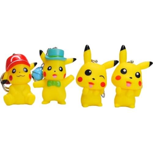 Pokemon Pikachu Toy doll key chain Cartoon creativity Childrens bag pendant Anime bag accessories Creative toy doll gifts
