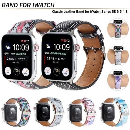Marble pattern Leather Band Loop Strap For Apple Watch 6 SE 5 4 38mm 40mm Fashion Watchband for iwatch 5 4 44mm 42mm Bracelet