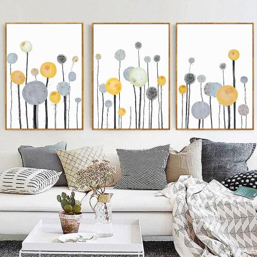Nordic Poster Dandelion Canvas Painting Abstract Wall Art Print Minimalism Modern Picture For Living Room On The Wall Home Decor