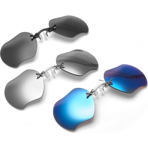 Clip On Nose Sunglasses Men Rimless Small Sun Glasses Black Matrix Morpheus Movie Eyewear