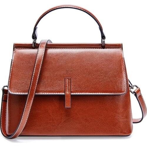 Genuine Leather handbags autumn and winter shoulder bag fashion texture oil wax leather Messenger bag GN-SB-zgnpbd