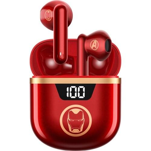 2021 Marvel Iron man Spider-man Bluetooth 5.0 Earphones Universal Dual Wireless Sports Stereo Music Headset for Android iPhone