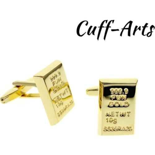 Cufflinks for Men Golden Ingot Money Cufflinks Gifts for Men Gemelos Gemelli Spinki by Cuffarts C10454