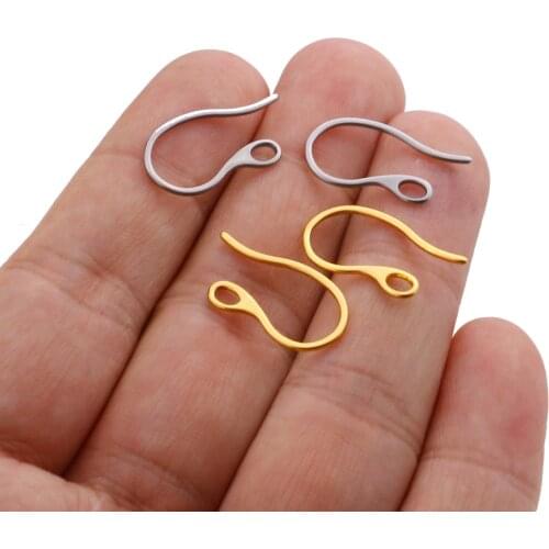 20pcs Lot Gold Stainless Steel Earrings Findings Earring Clasps Hooks DIY Jewelry Making Supplies Designer Accessories Wholesale