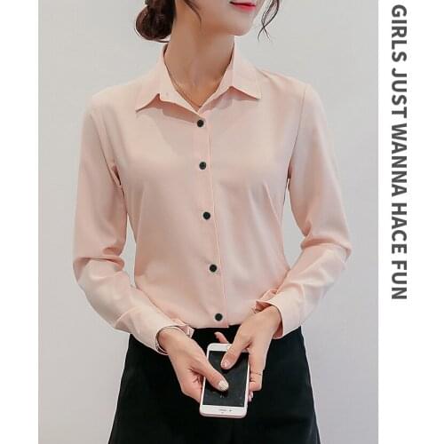 Korea White Blouse Women Chiffon Office Career Shirts Tops 2018 Fashion Casual Long Sleeve Blouses Femme Blusa