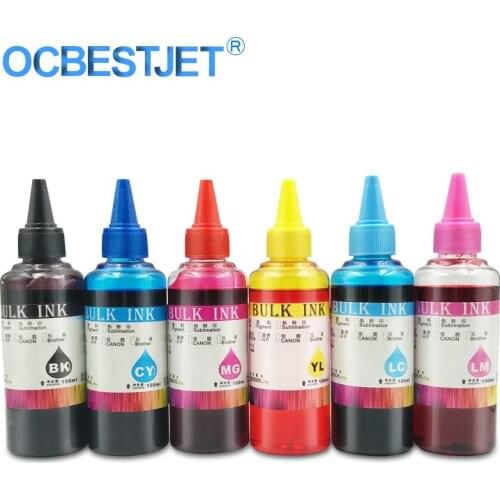 100ML/Bottle New Improved Universal Refill Dye Ink For Epson All Inkjet Printer Refill Ink 6 Colors/Set (BK C M Y LC LM)