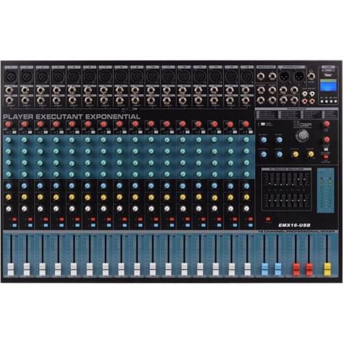 16Channels DJ Mixer Console Professional Audio Mixer With MP3, Bluetooth, DSP Effects