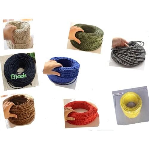 2*0.75 100M /Lot Edison Textile Cable Fabric Wire Chandelier Pendant Lamp Wires Braided Cloth Electrical Cable Vintage Lamp Cord