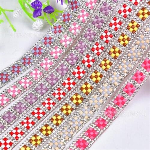 20mm width x 5yards length, ss6 Hot melt glue hot-fix Rhinestones sticker Trimming hot-fix rhinestones HH146
