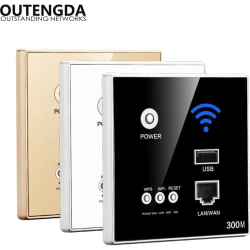 300M New In-Wall AP Access Point Wireless WiFi router USB-charging Socket Wall Mount Wi-Fi AP Router with WPS Encryption