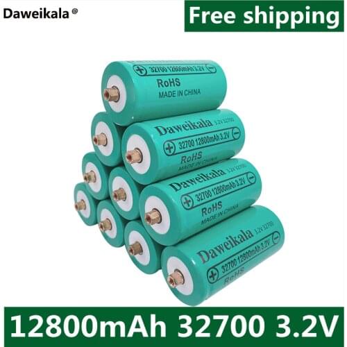 10pcsDaweikala New 32700 12800mAh 3.2V lifepo4 Rechargeable Battery Professional Lithium Iron Phosphate Power Battery with screw