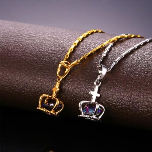 Collare Trendy Cross Reiki Pendant Gold/Silver Color Cubic Zirconia Wholesale Charm Necklace Women Jewelry P986