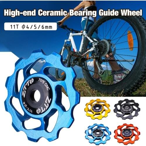 Mountain Bike Transmission Rear Dial Guide Wheel High-end Ceramic Bearing Guide Wheel 11T Tooth Aluminum Alloy Tension Wheel Bi