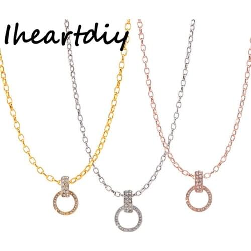 Hot Sale Crystal Spring Clasp Dangle with 45cm and 80cm Link Chain fit my Currency Coin Holder Frame Pendant Jewelry