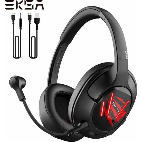 EKSA Gaming Headset Gamer 7.1 Surround/Stereo Lightweight Wired Headphones with Microphone Noise Cancelling For PC/PS4/Xbox one