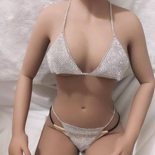 Exquisite luxury Rhinestone womens body chain sexy bra and panties party set fashion body Chain Charm lady jewelry gift