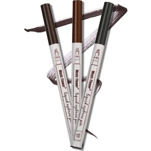 Four-pronged Claw Head Eyebrow Pencil Long Lasting Natural Dye Tattoo Color Pen Waterproof Tip Fine Sketch Eyebrow Pencil drop