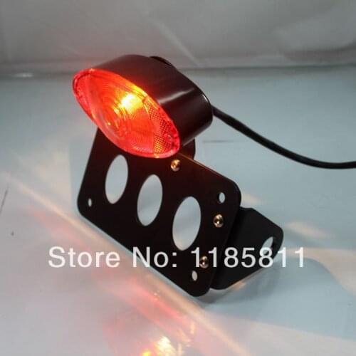 Round Side Mount Tail Light License Plate Bracket Chopper Bobbe For Harley Custom XL Honda CB750 Kawasaki KZ Yamaha xs650 Suzuki