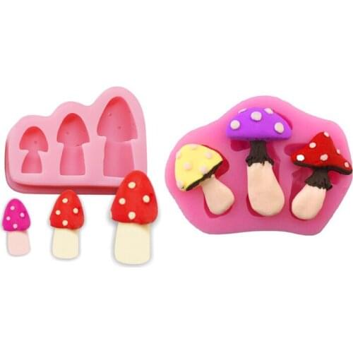 Mushroom Silicone Fondant Baking Paste Mold Diy Cake Decorating Polymer Clay Resin Candy Cake Super Sculpey