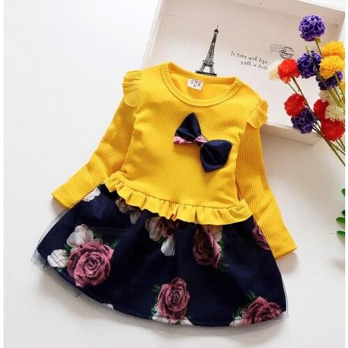 2018 new spring autumn/winter/summer Girls Kids Boys Floral dress comfortable cute baby Clothes Children Clothing