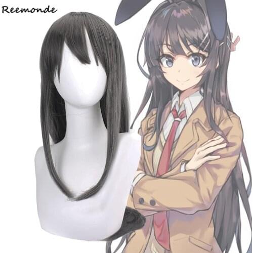 Anime Seishun Buta Yarou wa Bunny Girl Senpai no Yume wo Minai Sakurajima Mai Cosplay Wig Synthetic Hair Women Girls Halloween