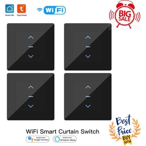 Tuya Smart Life Curtain Switch Remote Control Blinds Engine Roller Shutter WIFI App Timer Google Home Aelxa Echo Smart Home