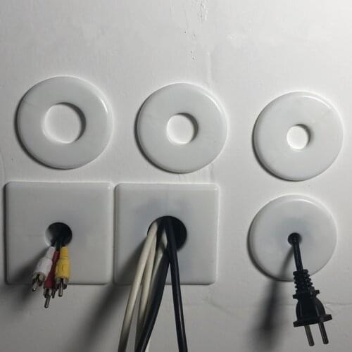 Plastic wall Wire Hole Cover plate Base plug round 86 type switch VGA socket outlet decor cover cable holder protector Hardware