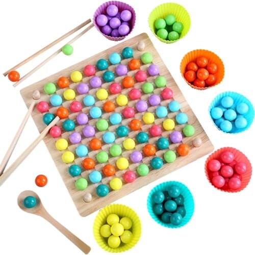 Rainbow Ball Game Toy Colorful Puzzle Magic Chess Toy Set For Children Early Education D50